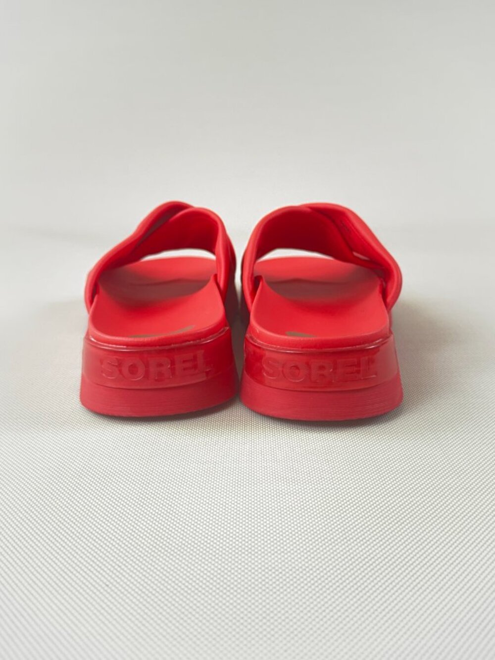 SOREL Viibe Crisscross Slide Sandals Size 10 Women Red Leather Strap NWOT - Picture 14 of 16